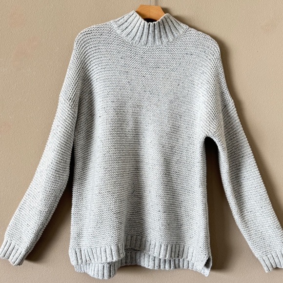 Marine Layer Women's Remi Turtleneck Sweater in Light Heather Grey Neps Size XL - Picture 6 of 13